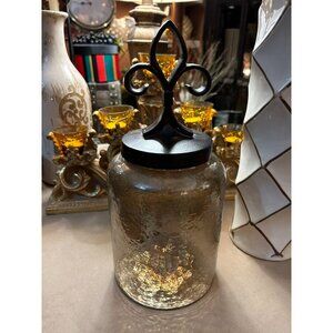 Nice Amber Decor With Bronze Lid